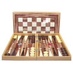 19" Backgammon Walnut Decoupage